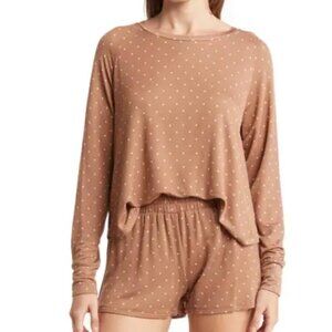 Honeydew Intimates‎ Slept In Pajama Top Lynx Dots Sz Small NWT Shirt ONLY